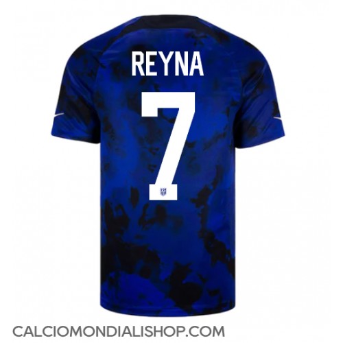 Maglie da calcio stati Uniti Giovanni Reyna #7 Seconda Maglia Mondiali 2022 Manica Corta